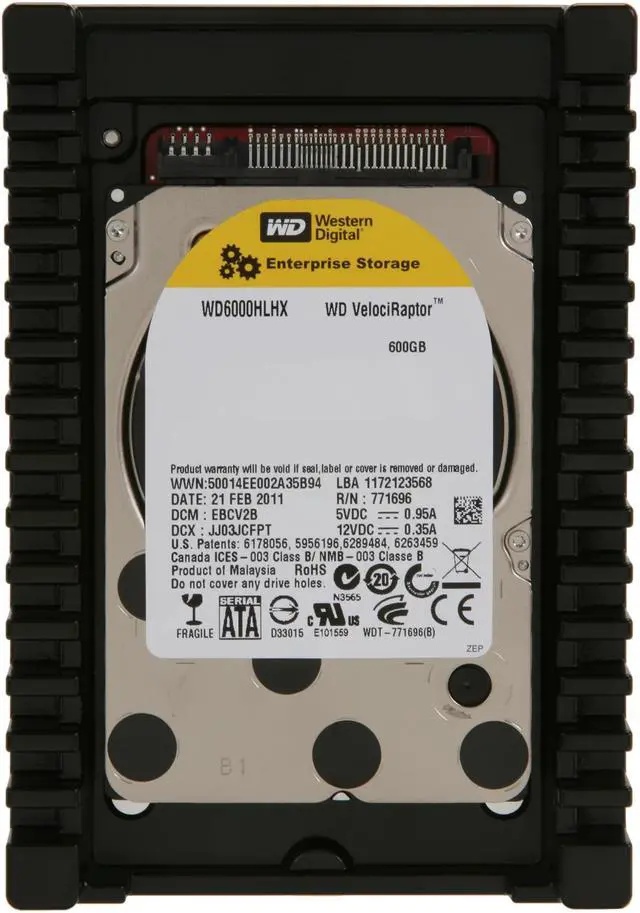 Alt view image 3 of 6 - WD WD VelociRaptor WDBACN6000ANC-NRSN 600GB 10000 RPM 32MB Cache SATA 6.0Gb/s 3.5" Internal Hard Drive
