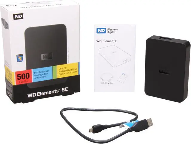 Alt view image 6 of 6 - WD Elements SE 500GB USB 2.0 2.5" Portable Hard Drive WDBABV5000ABK-NESN