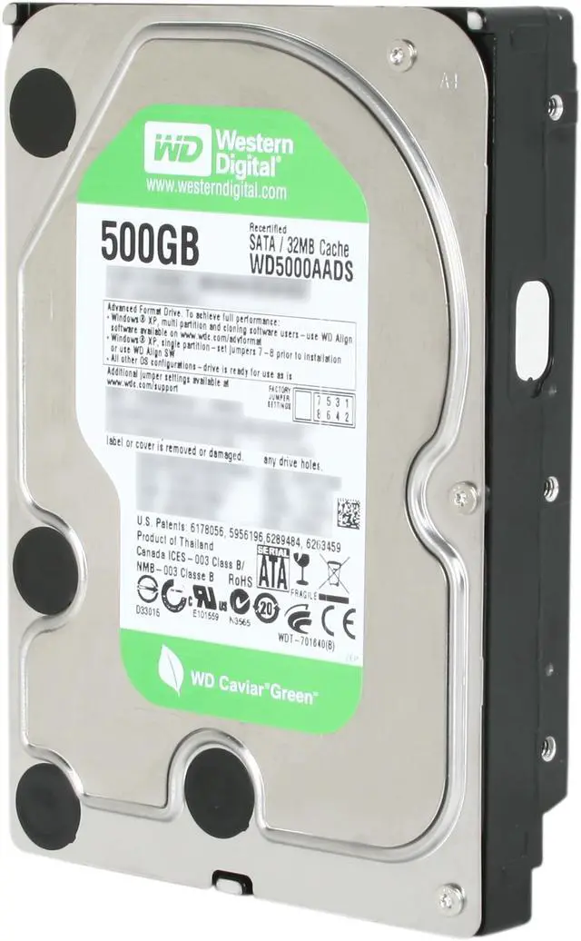 Open Box: Western Digital WD Green RFHWD5000AADS 500GB 32MB Cache SATA ...