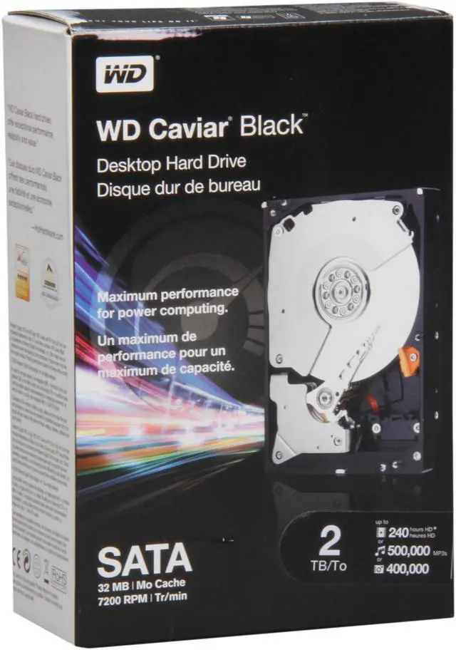 Main image of WD Caviar Black WDBAAZ0020HNC-NRSN 2TB 7200 RPM 32MB Cache SATA 3.5" Internal Hard Drive -Retail kit