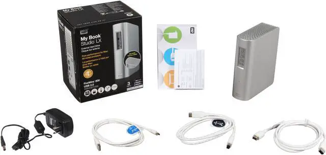 Alt view image 5 of 5 - WD My Book Studio LX 3TB FireWire 800, USB 2.0 3.5" External Hard Drive WDBACH0030HAL-NESN Silver