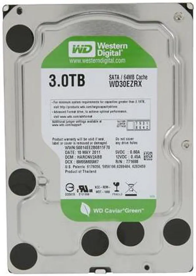 Alt view image 3 of 5 - WD WD Green WDBAAY0030HNC-NRSN 3TB IntelliPower SATA 3.0Gb/s 3.5" Internal Hard Drive-Retail kit