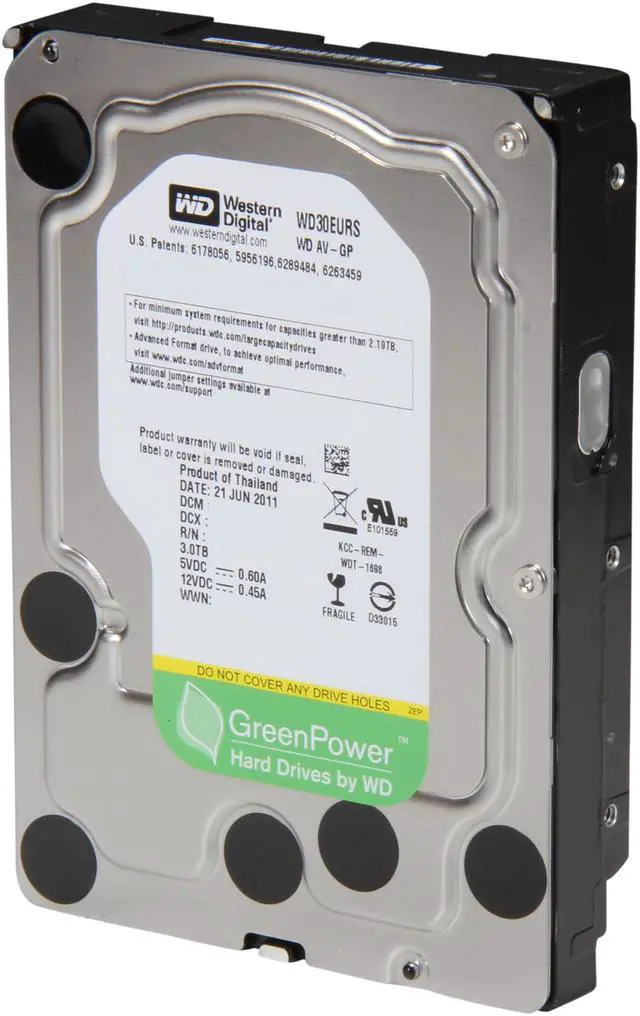 Alt view image 2 of 5 - Western Digital AV-GP WD30EURS 3TB 64MB Cache SATA 3.0Gb/s 3.5" Internal Hard Drive Bare Drive