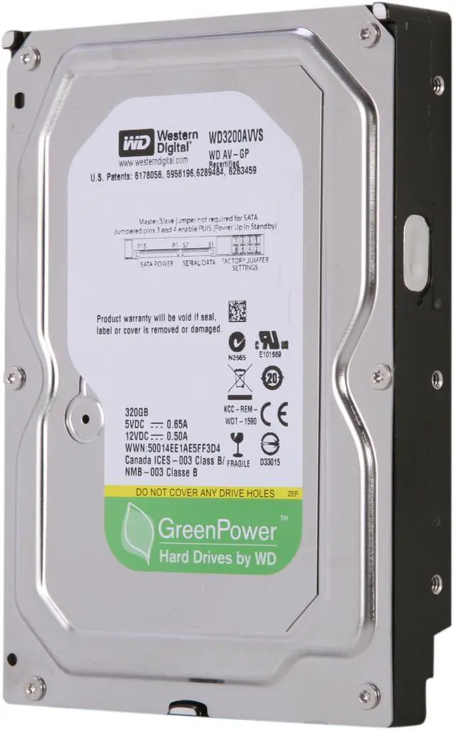 Main image of WD AV-GP WD3200AVVS-FR 320GB IntelliPower 8MB Cache SATA 3.0Gb/s 3.5" Internal Hard Drive