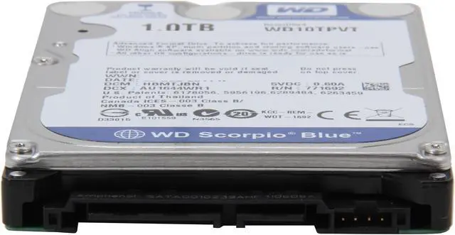 Alt view image 3 of 4 - WD Scorpio Blue WD10TPVT 1TB 5200 RPM 8MB Cache SATA 3.0Gb/s 2.5" Internal Hard Drive Bare Drive