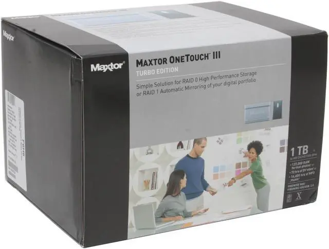 Alt view image 4 of 4 - Maxtor OneTouch III 1TB USB 2.0 / Firewire400 / Firewire800 3.5" External Hard Drive G01W010