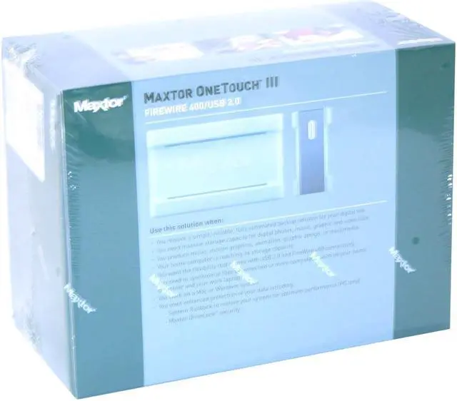 Alt view image 5 of 5 - Maxtor OneTouch III 500GB USB 2.0 / Firewire400 3.5" External Hard Drive F01G500