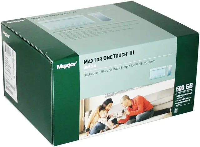 Alt view image 7 of 7 - Maxtor OneTouch III 500GB USB 2.0 3.5" External Hard Drive T01H500 (STM305004OTAB01-RK)