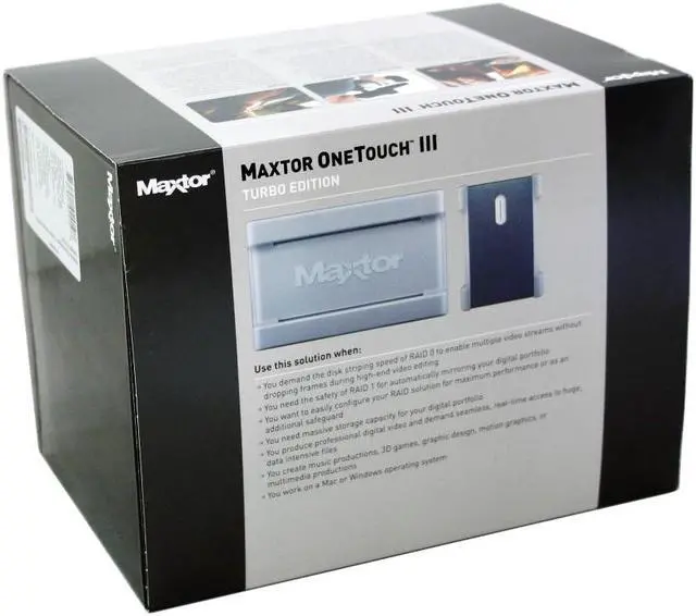 Alt view image 8 of 8 - Maxtor OneTouch III 1TB USB 2.0 / Firewire400 / Firewire800 3.5" External Hard Drive C01W010 (STM310004OTAB06-RK)