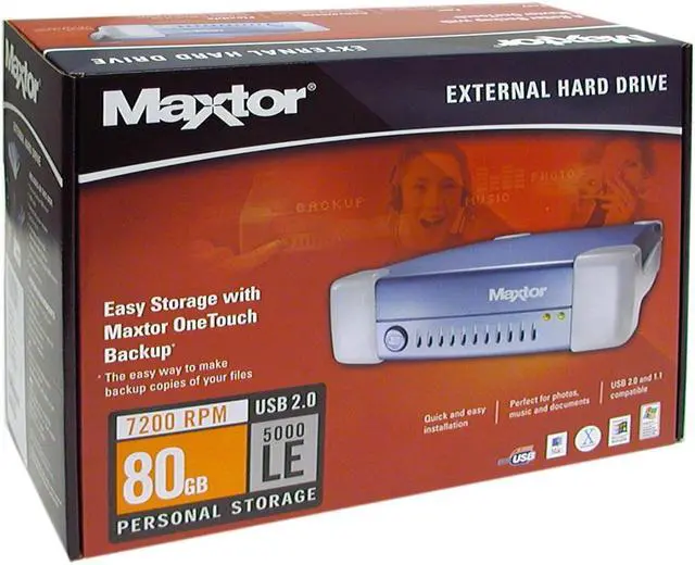 Alt view image 4 of 4 - Maxtor OneTouch III 80GB USB 2.0 3.5" External Hard Drive 5000LE/R01J080
