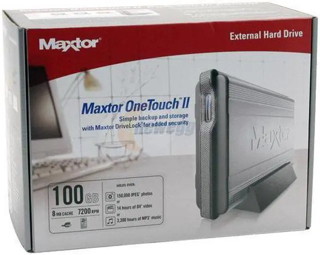 Alt view image 4 of 4 - Maxtor OneTouch II 100GB USB 2.0 3.5" External Hard Drive E01E100