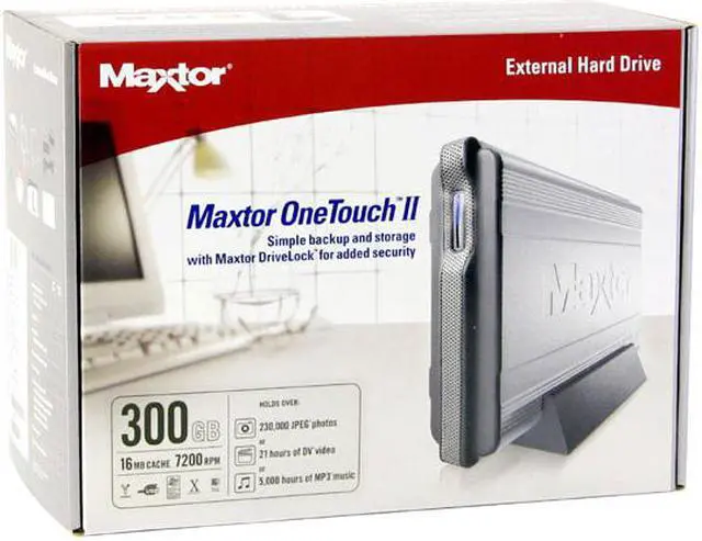 Alt view image 4 of 4 - Maxtor OneTouch II 300GB USB 2.0 / Firewire400 3.5" External Hard Drive E01G300