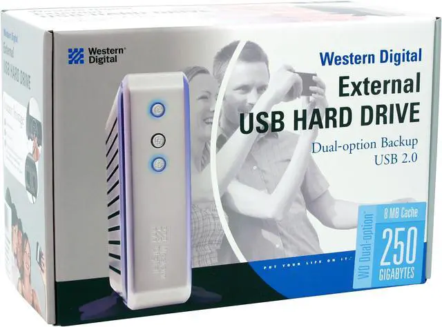 Alt view image 5 of 5 - WD Dual-option USB 2.0 250GB USB 2.0 3.5" External Hard Drive WDXUB2500JBNN