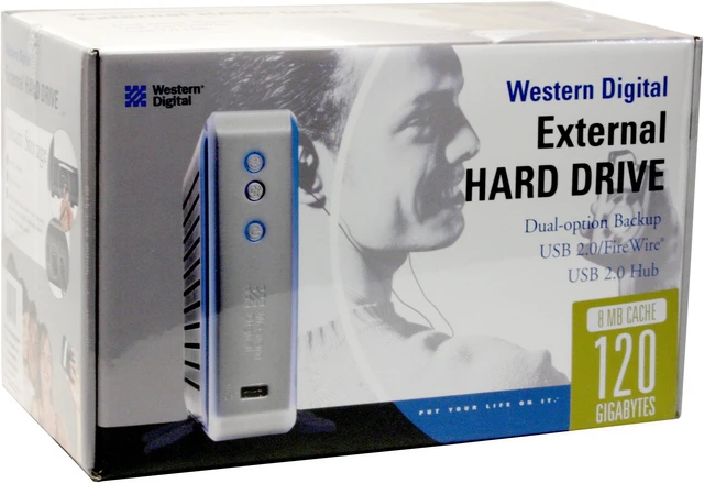 Alt view image 5 of 5 - WD Dual-option Combo 120GB USB 2.0 / Firewire400 3.5" External Hard Drive WDXB1200JBRNN