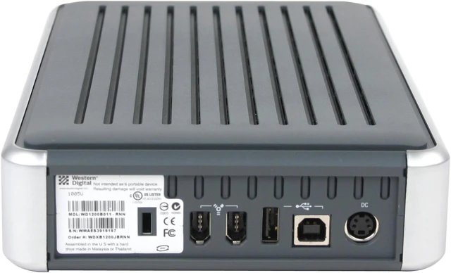 Alt view image 3 of 5 - WD Dual-option Combo 120GB USB 2.0 / Firewire400 3.5" External Hard Drive WDXB1200JBRNN