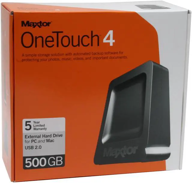 Alt view image 8 of 8 - Maxtor OneTouch 4 500GB USB 2.0 3.5" External Hard Drive STM305004OTA3E1-RK
