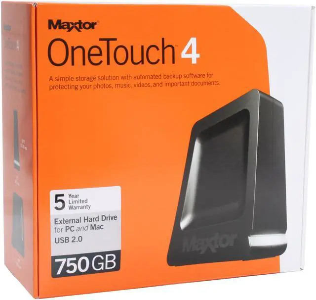 Alt view image 8 of 8 - Maxtor OneTouch 4 750GB USB 2.0 3.5" External Hard Drive STM307504OTA3E1-RK
