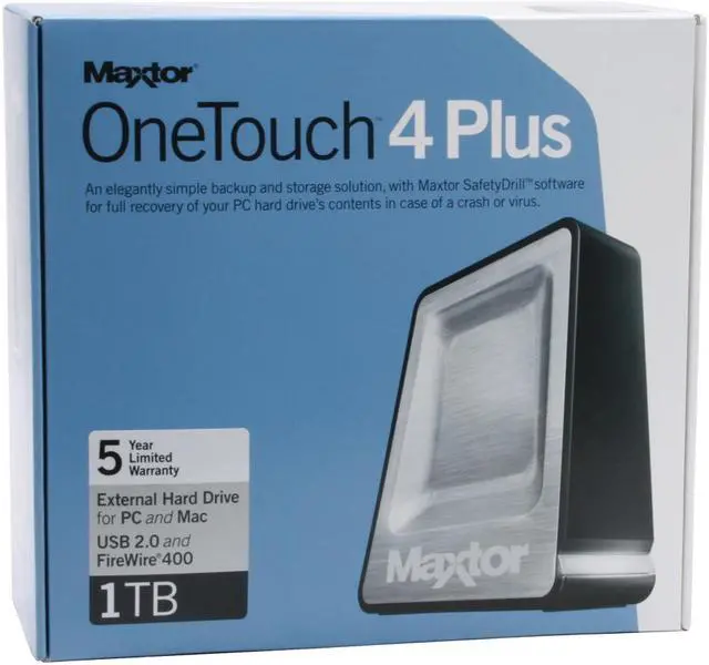 Alt view image 7 of 7 - Maxtor OneTouch 4 Plus 1TB USB 2.0 / Firewire400 3.5" External Hard Drive STM310004OTA3E5-RK