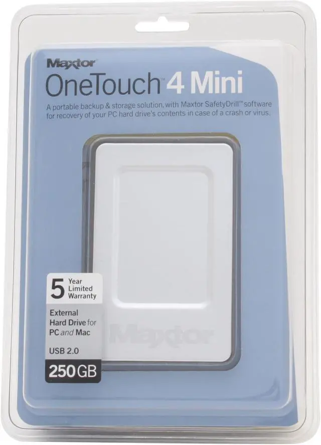Alt view image 6 of 6 - Maxtor OneTouch 4 Mini 250GB USB 2.0 2.5" External Hard Drive STM902503OTA3E1-RK
