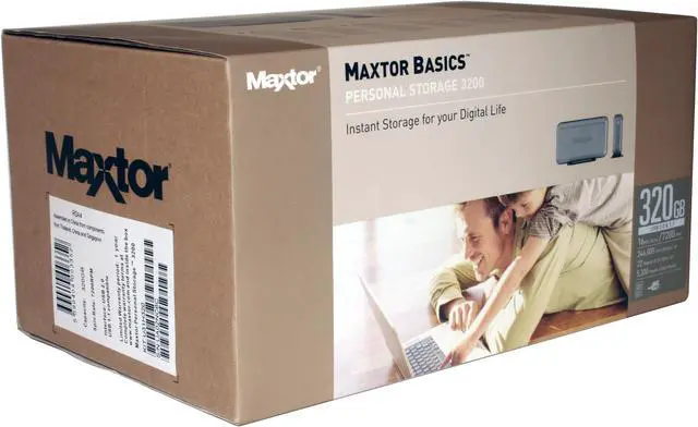 Alt view image 6 of 6 - Maxtor Basics Personal Storage 3200 320GB USB 2.0 3.5" External Hard Drive U31H320