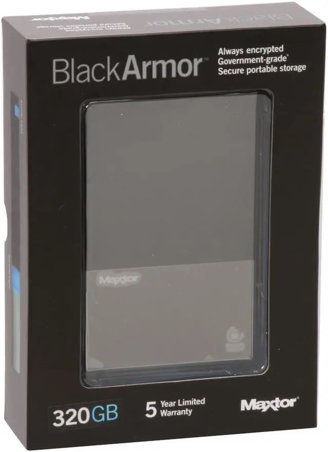 Alt view image 9 of 9 - Maxtor BlackArmor 320GB USB 2.0 2.5" External Hard Drive STM903203BAA1E1-RK