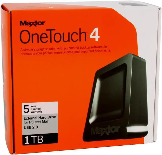 Alt view image 7 of 7 - Maxtor OneTouch 4 1TB USB 2.0 3.5" External Hard Drive STM310005OTA3E1-RK