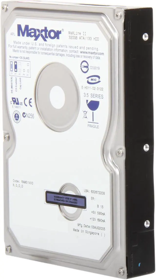 Main image of Maxtor 5A320Jo 320GB 5400 RPM 2MB Cache IDE Ultra ATA133 / ATA-7 3.5" Internal Hard Drive