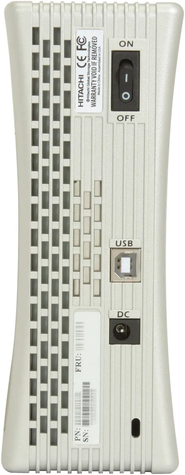 Alt view image 4 of 5 - Hitachi GST 640GB USB 2.0 3.5" External Hard Drive H3640US Silver