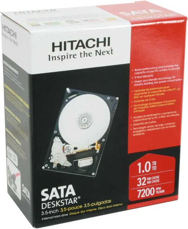 Alt view image 2 of 7 - Hitachi GST Deskstar HD31000 IDK/7K (0S00163) 1TB 7200 RPM 32MB Cache SATA 3.0Gb/s 3.5" Internal Hard Drive