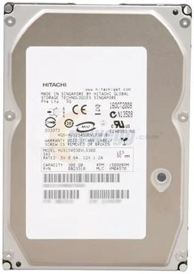 Alt view image 2 of 4 - Hitachi GST Ultrastar 15K450 HUS154530VLS300 (0B23318) 300GB 15000 RPM 16MB Cache SAS 3Gb/s 3.5" Internal Hard Drive Bare Drive