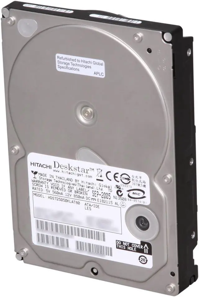 Main image of Hitachi GST Deskstar 7K500 HDS725050KLAT80 500GB 7200 RPM 8MB Cache IDE Ultra ATA133 / ATA-7 3.5" Internal Hard Drive Bare Drive
