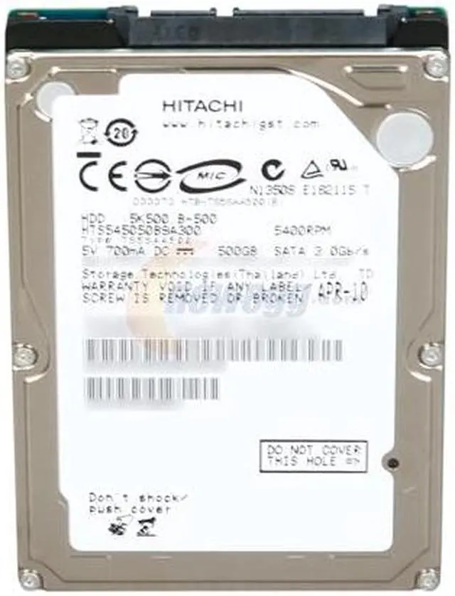 Alt view image 3 of 6 - HGST Travelstar 0S02857 500GB 5400 RPM 8MB Cache SATA 3Gb/s 2.5" Internal Notebook Hard Drive Retail Kit