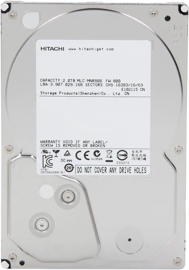 Alt view image 2 of 5 - Hitachi GST Deskstar H3IK20003272SP (0S02861) 2TB 7200 RPM 32MB Cache SATA 6.0Gb/s 3.5" Internal Hard Drive