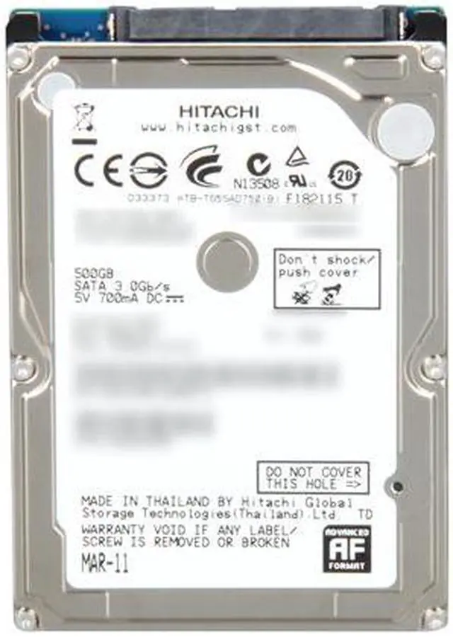 Alt view image 2 of 4 - Hitachi GST 0J11561 500GB 5400 RPM 8MB Cache SATA 3.0Gb/s 2.5" Internal Notebook Hard Drive Bare Drive