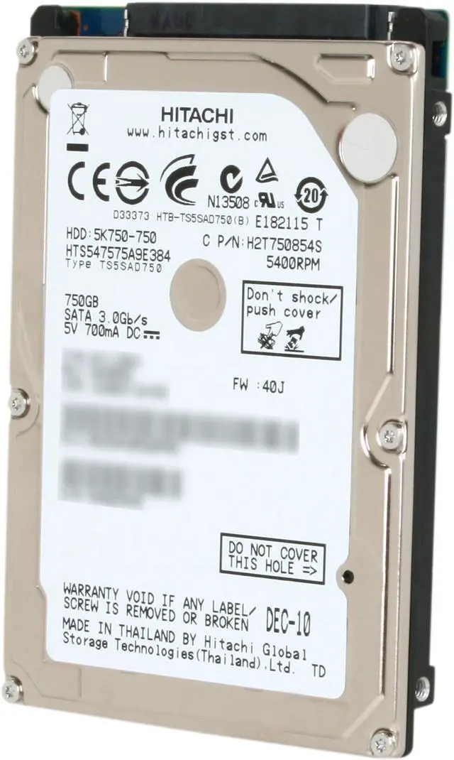 Main image of HGST 0J11563 750GB 5400 RPM 8MB Cache SATA 3.0Gb/s 2.5" Internal Notebook Hard Drive Bare Drive