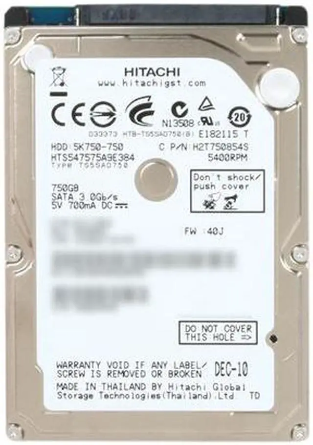 Alt view image 2 of 4 - HGST 0J11563 750GB 5400 RPM 8MB Cache SATA 3.0Gb/s 2.5" Internal Notebook Hard Drive Bare Drive