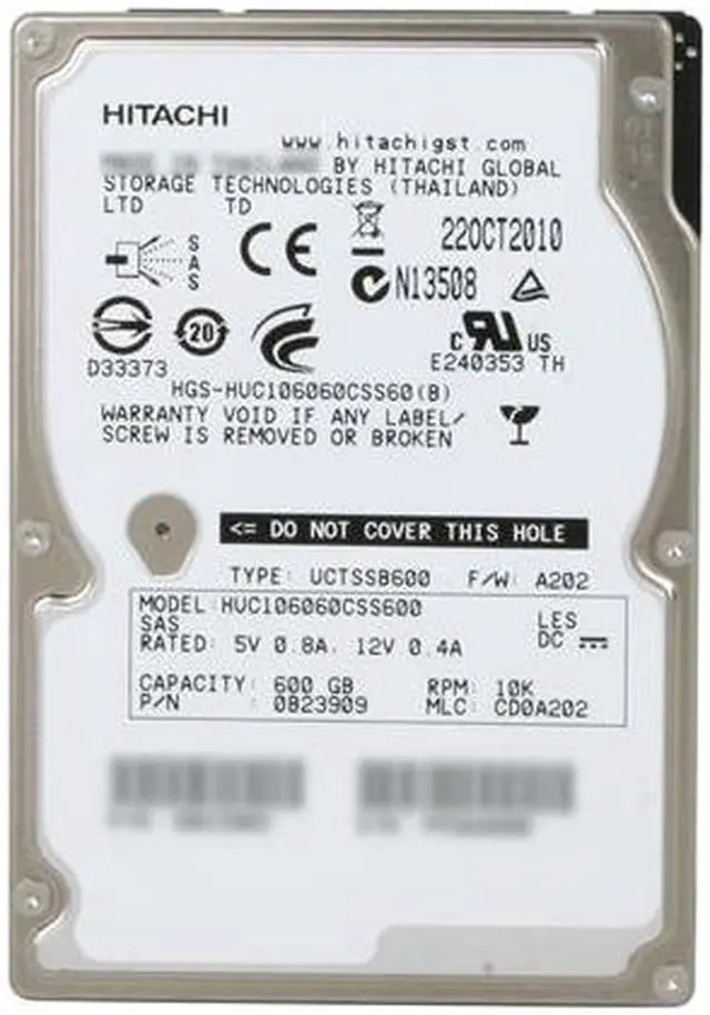 Alt view image 2 of 4 - Hitachi GST Ultrastar 0B23909 600GB 10000 RPM 64MB Cache SAS 6Gb/s 2.5" Enterprise Hard Disk Drive Bare Drive