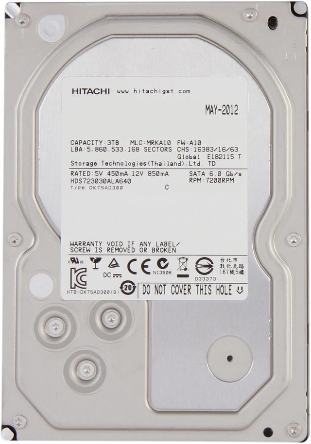 Hitachi GST Deskstar 7K3000 HDS723030ALA640 (0F12450) 3TB 7200 RPM 64MB  Cache SATA 6.0Gb/s 3.5