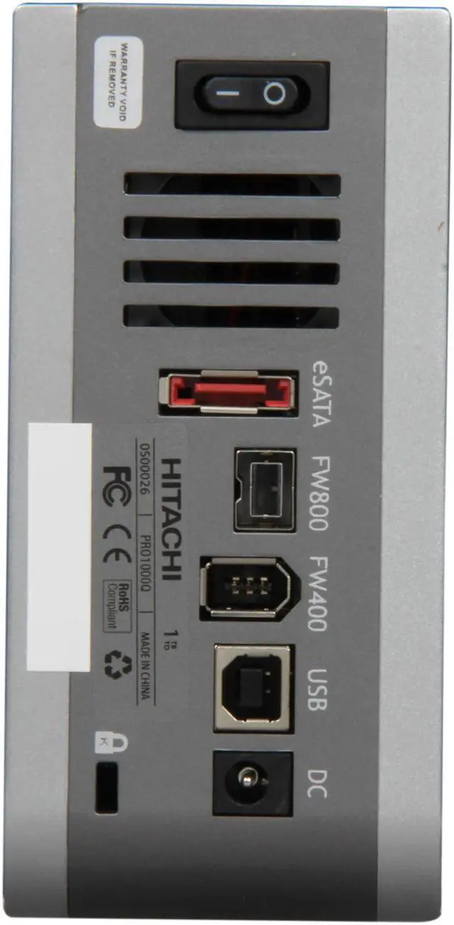 Alt view image 4 of 5 - SimpleTech ProDrive 1TB USB 2.0, FireWire 400, FireWire 800, and 3Gb/sec eSATA 3.5" Quad Interface External Hard Drive 0S00026 Silver