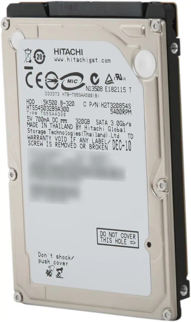 Main image of Hitachi GST Travelstar 5K500.B 0Y30053 320GB 5400 RPM 8MB Cache SATA 2.5" Internal Notebook Hard Drive