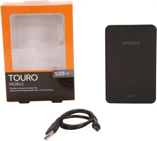 Alt view image 5 of 5 - Hitachi GST Touro Mobile 500GB USB 2.0 2.5" External Hard Drive 0S03121 Black
