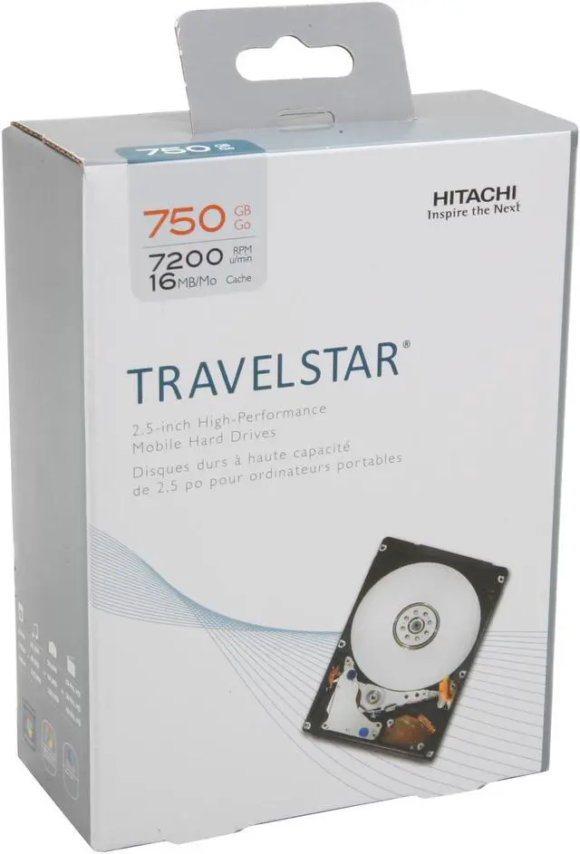 Main image of Hitachi GST Travelstar 7K750 H2IK7501672SP (0S03339) 750GB 7200 RPM 16MB Cache SATA 3.0Gb/s 2.5" Internal Notebook Hard Drive
