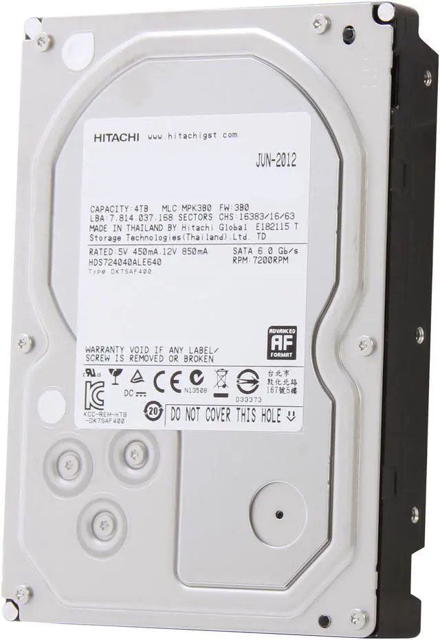 Main image of HGST H3IK40003272SW (0S03363) 4TB 7200 RPM 64MB Cache SATA 6.0Gb/s 3.5" Internal Hard Drive Bare Drive