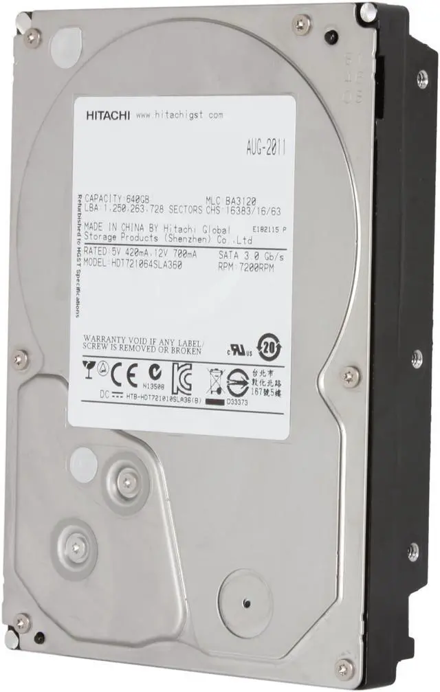 Main image of Hitachi GST Deskstar 7K1000.B HDT721064SLA360 640GB 7200 RPM 16MB Cache SATA 3.0Gb/s 3.5" Internal Hard Drive