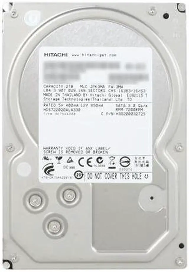 Alt view image 2 of 4 - Hitachi GST Deskstar 7K2000 HDS722020ALA330 (0F10311) 2TB 7200 RPM 32MB Cache SATA 3.0Gb/s 3.5" Internal Hard Drive Bare Drive