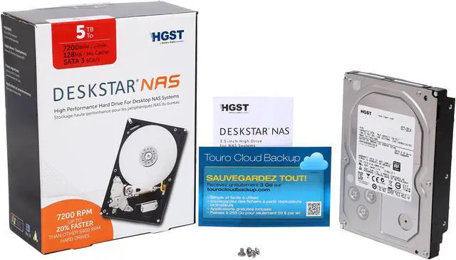Alt view image 6 of 6 - HGST Deskstar NAS H3IKNAS500012872SN (0S03835) 5TB 7200 RPM 128MB Cache SATA 6.0Gb/s 3.5" High-Performance Hard Drive for Desktop NAS Systems Retail Packaging