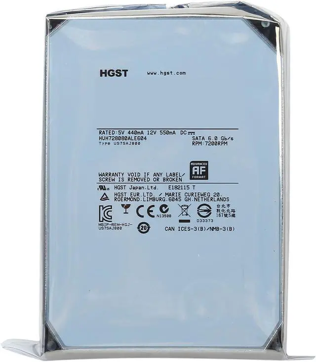 Alt view image 5 of 5 - HGST Ultrastar He8 HUH728080ALE604 (0F23668) 8TB 7200 RPM 128MB Cache SATA 6.0Gb/s 3.5" Helium Platform Enterprise Hard Drive Bare Drive