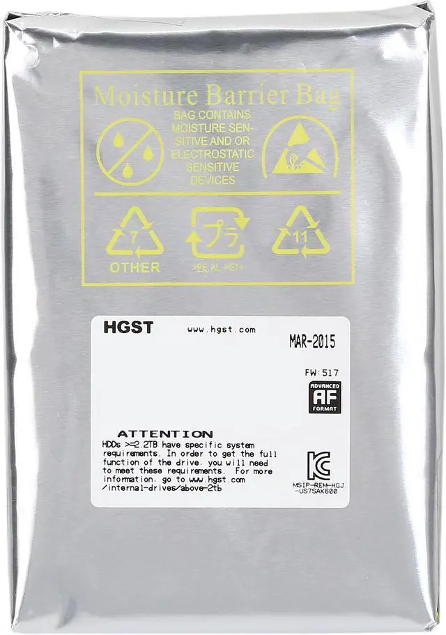 Alt view image 5 of 5 - HGST Ultrastar 7K6000 HUS726040ALE610 (0F23005) 4TB 7200 RPM 128MB Cache SATA 6.0Gb/s 3.5" Enterprise Hard Drive Bare Drive