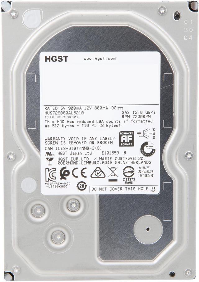 HGST Ultrastar 7K6000 HUS726060AL5210 (0F22791) 6TB 7200 RPM 128MB