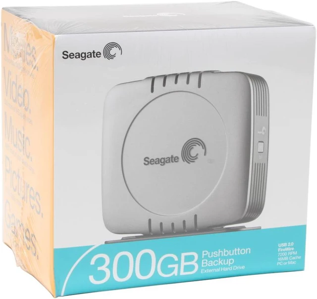 Alt view image 5 of 5 - Seagate Pushbutton Backup 300GB 7200 RPM 3.5" USB 2.0 / Firewire400 External Hard Drive Model ST3300601CB-RK